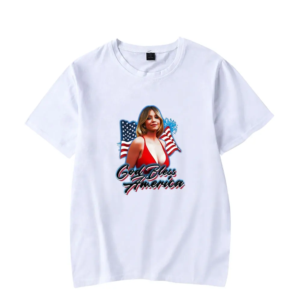 Sydney Sweeney Merch  Tee T-shirt Merch Men Short Sleeve Tee Unisex Tops Clothes Causal Female Y2K Tops
