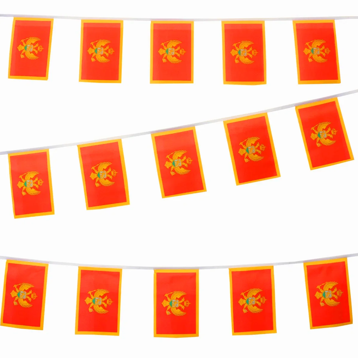 （SKY FLAG ）Montenegro Bunting Flags 14x21cm 20pcs/lot Polyester Flying Pennant Montenegro String Banner Buntings Festival Party