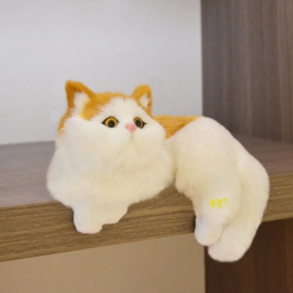 Creative Furry Simulation Cat Hanging Ornament Realistic Soft Kittens Cute Animal Figurines Fake Cat Model Child Gift