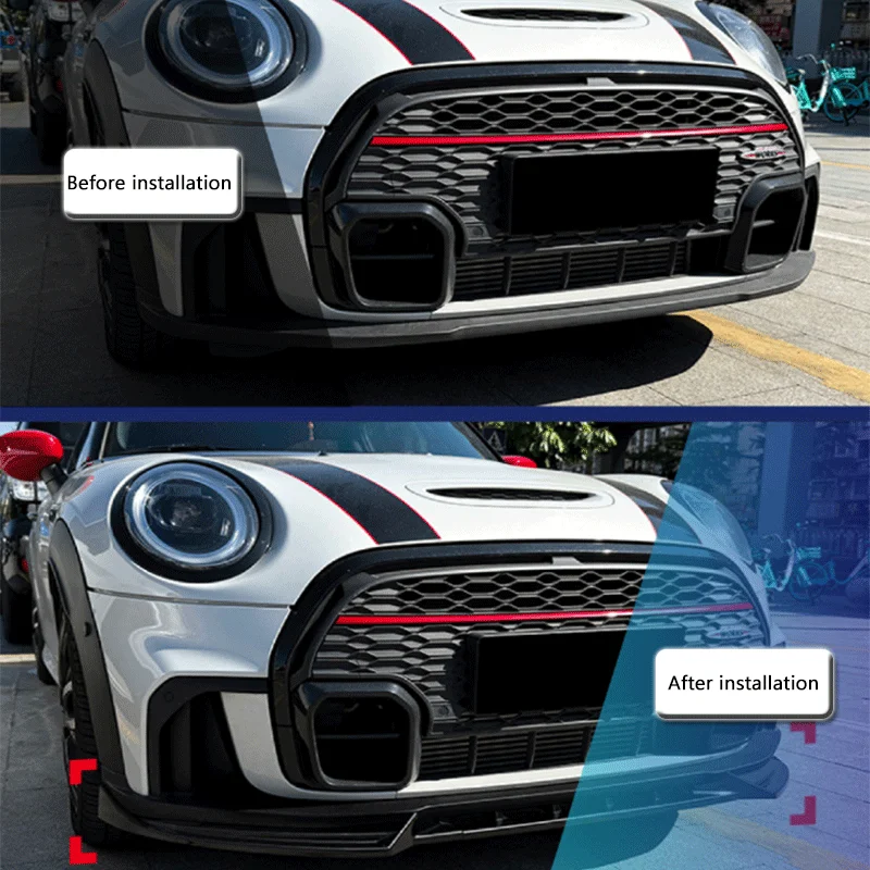 1Set Black ABS Front Lip Front Shovel Splitter For Mini Cooper JCW S One F55 F56 F57 Exterior Car Styling Tuning Upgrade Mod Acc