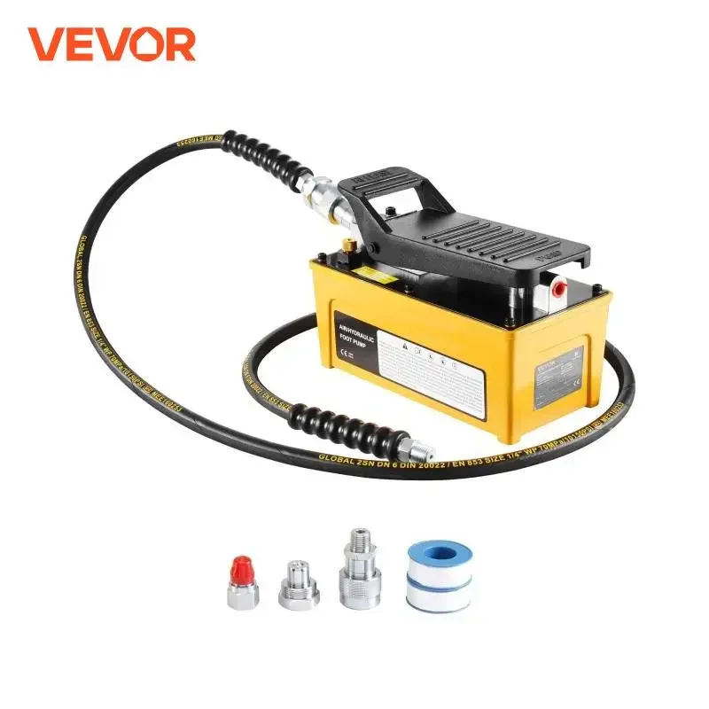 VEVOR Bomba Hidráulica Neumática de 10000 PSI Depósito de 1,6 L, Salida de Aceite NPT de 16,66 mm Entrada NPT de 13,7 mm, Bomba de Pedal Accionada por Aire para Máquinas de Reparación de Automóviles