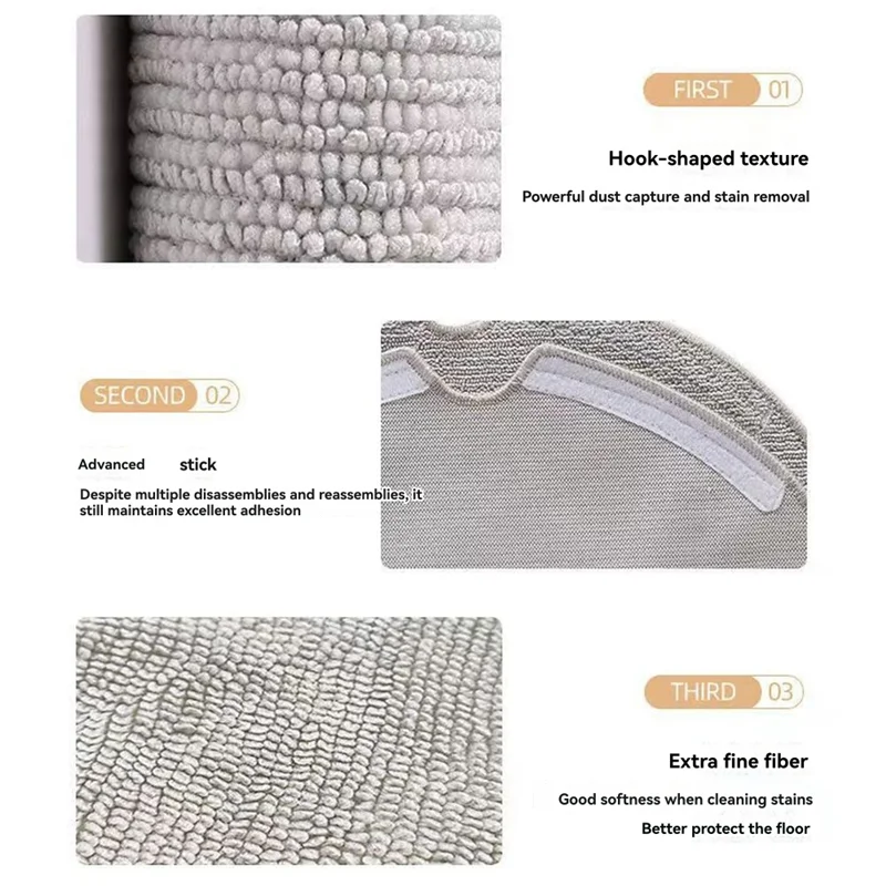 B99A-Compatible With For Roborock Robot Vacuum Cleaner T8 Accessories Q7MAX+ Cloth Replacement Parts Accessories Brush