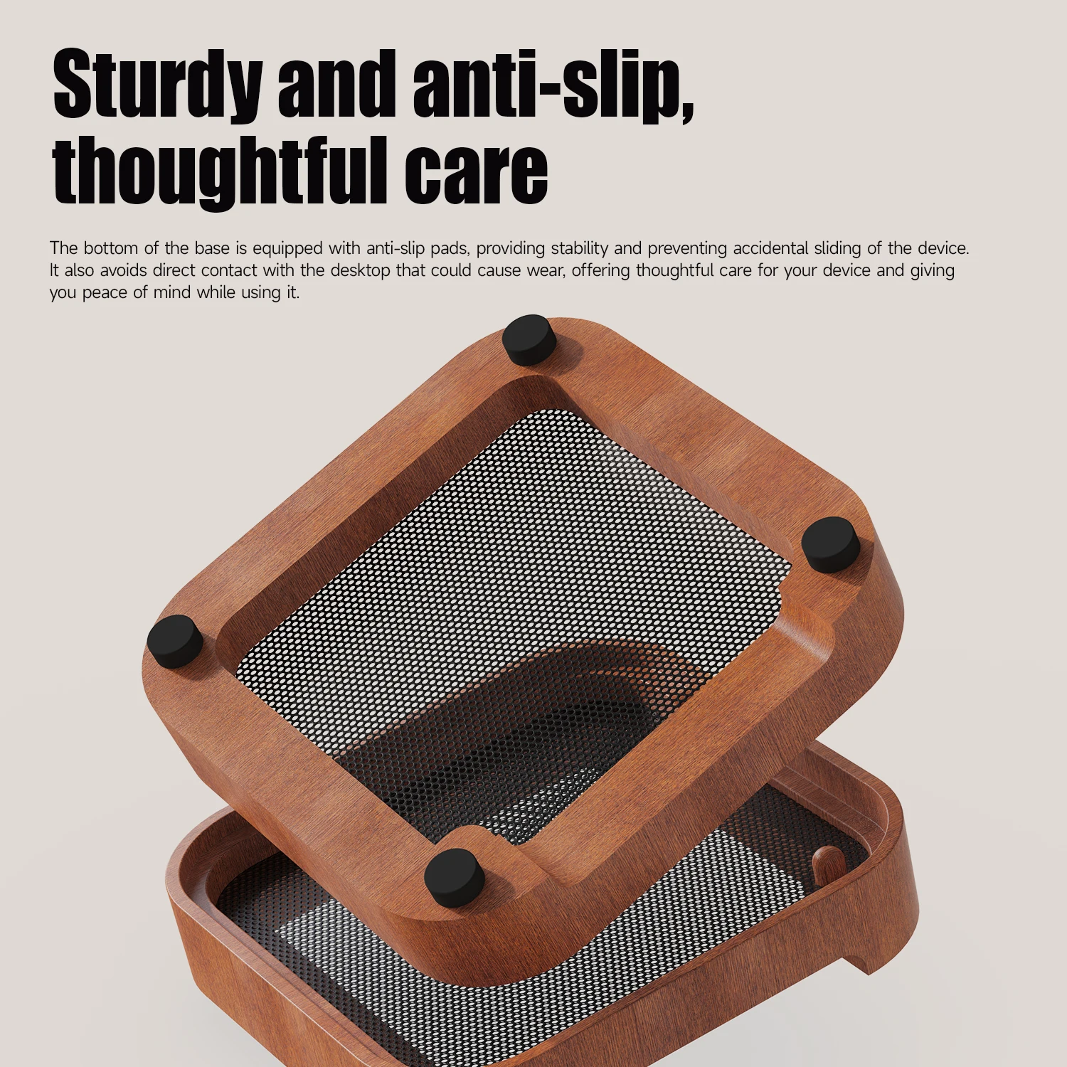 حامل قاعدة خشبي لـ 2024 Mac mini M4/M4 Pro قوس جبل مكافحة الغبار التبريد المضادة للانزلاق الملحقات الأساسية منظم سطح المكتب