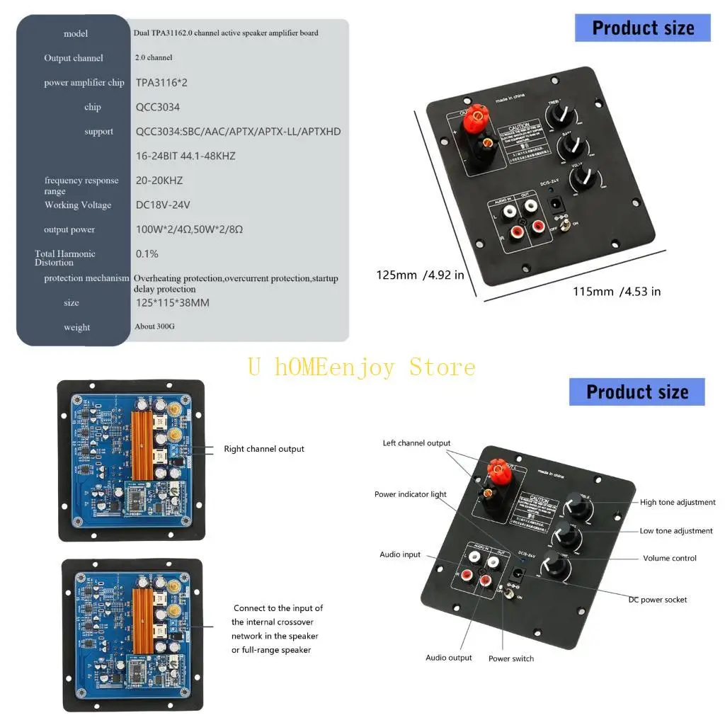 B0KF Advanced TPA3116 Auditory Amplifier Board With Independent Channel Control