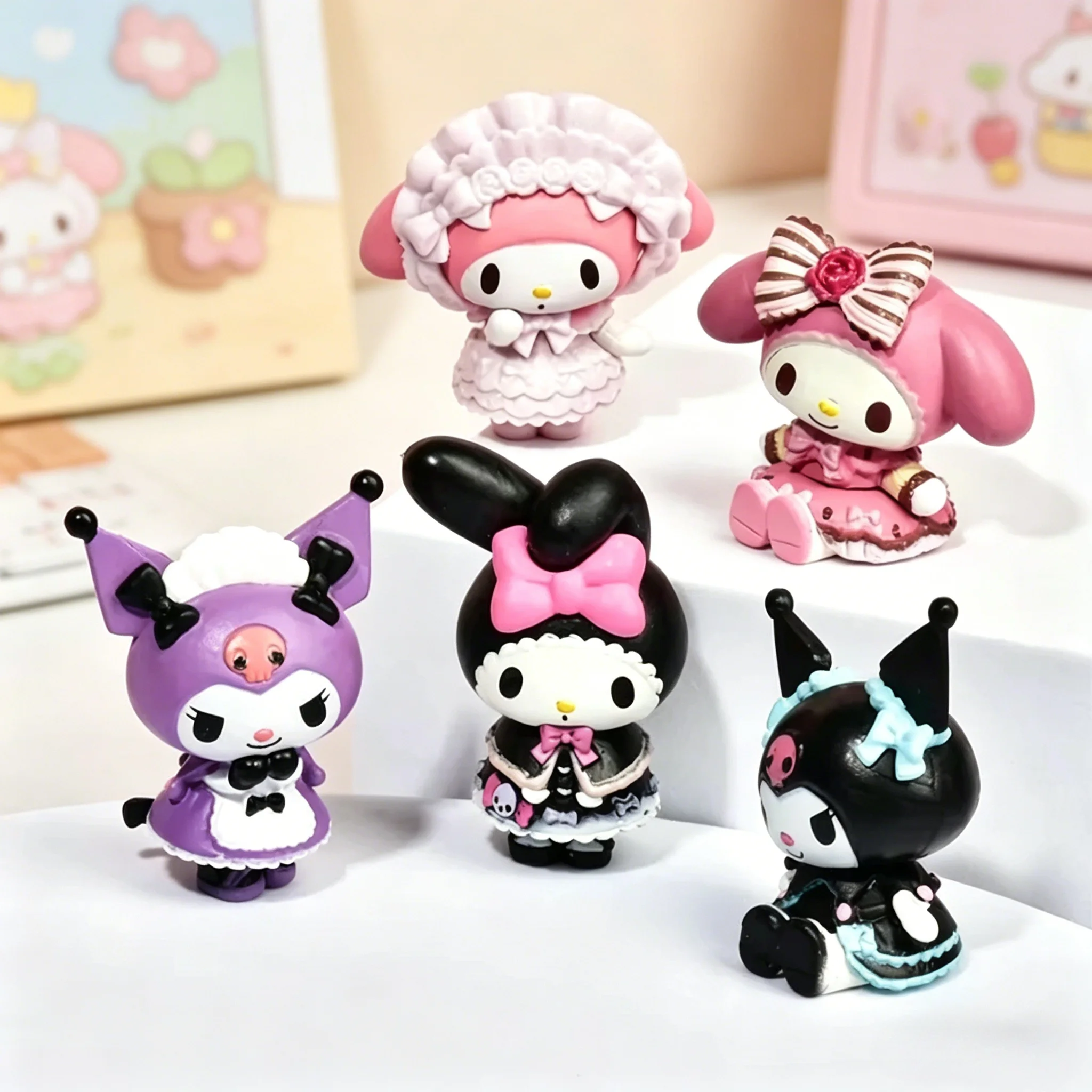 

Новый набор из 5 фигурок Kawaii: милые фигурки Куроми, Хелло Китти, Пом Пом Пурин, игрушки-фигурки Почакко, кукла Май Мелоди.