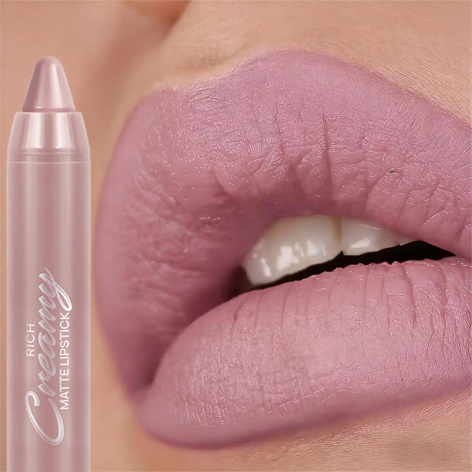 [1 Stück Matter Lippenstift, Nude Natural] Wasserfest & Schweißresistent - Tägliches Make-up & Date-Make-up, Perfektes Valentinstagsgeschenk