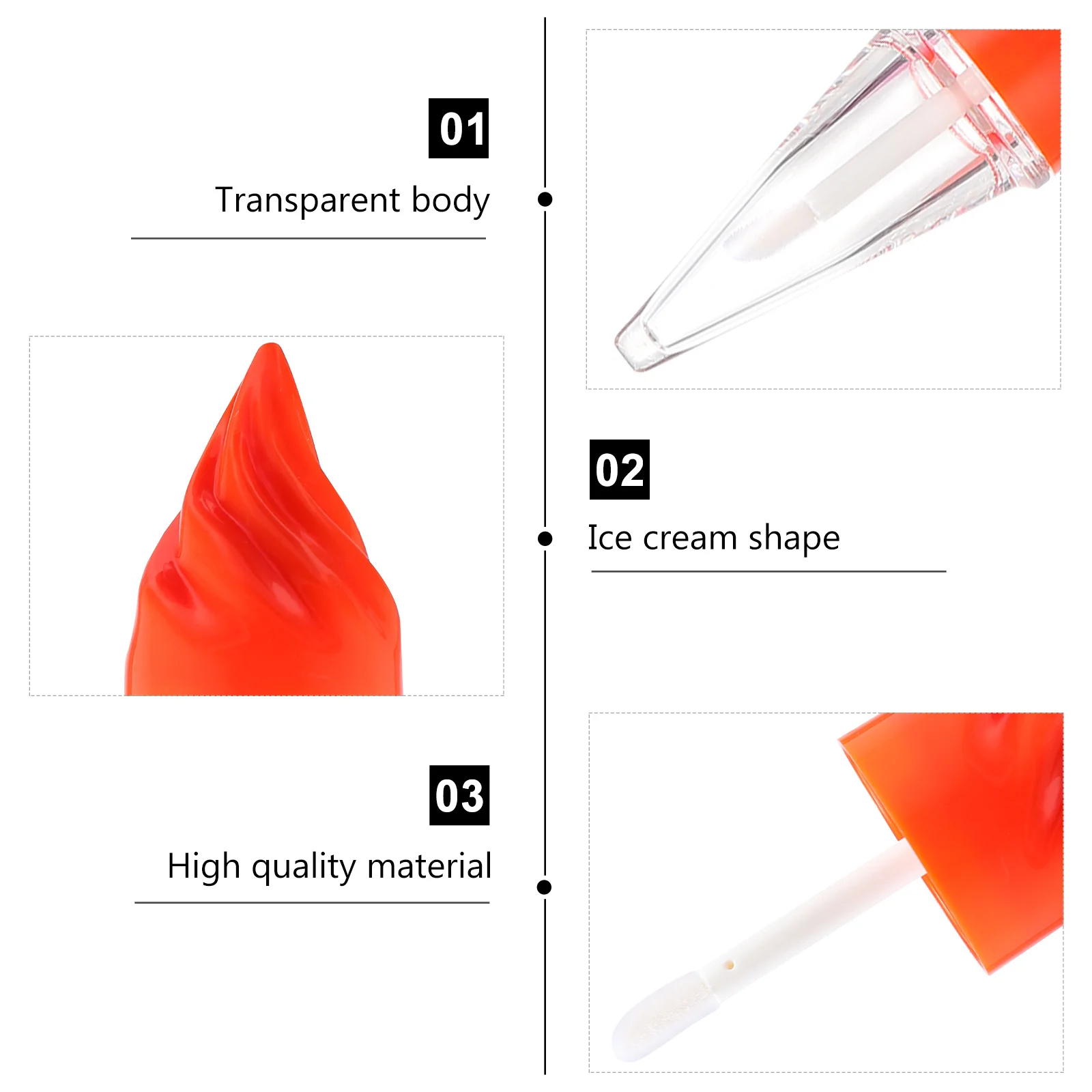 Tubo per lucidalabbra gelato da 6 pezzi Bottiglie per balsamo per labbra vuote premium Contenitore leggero da viaggio per ragazze