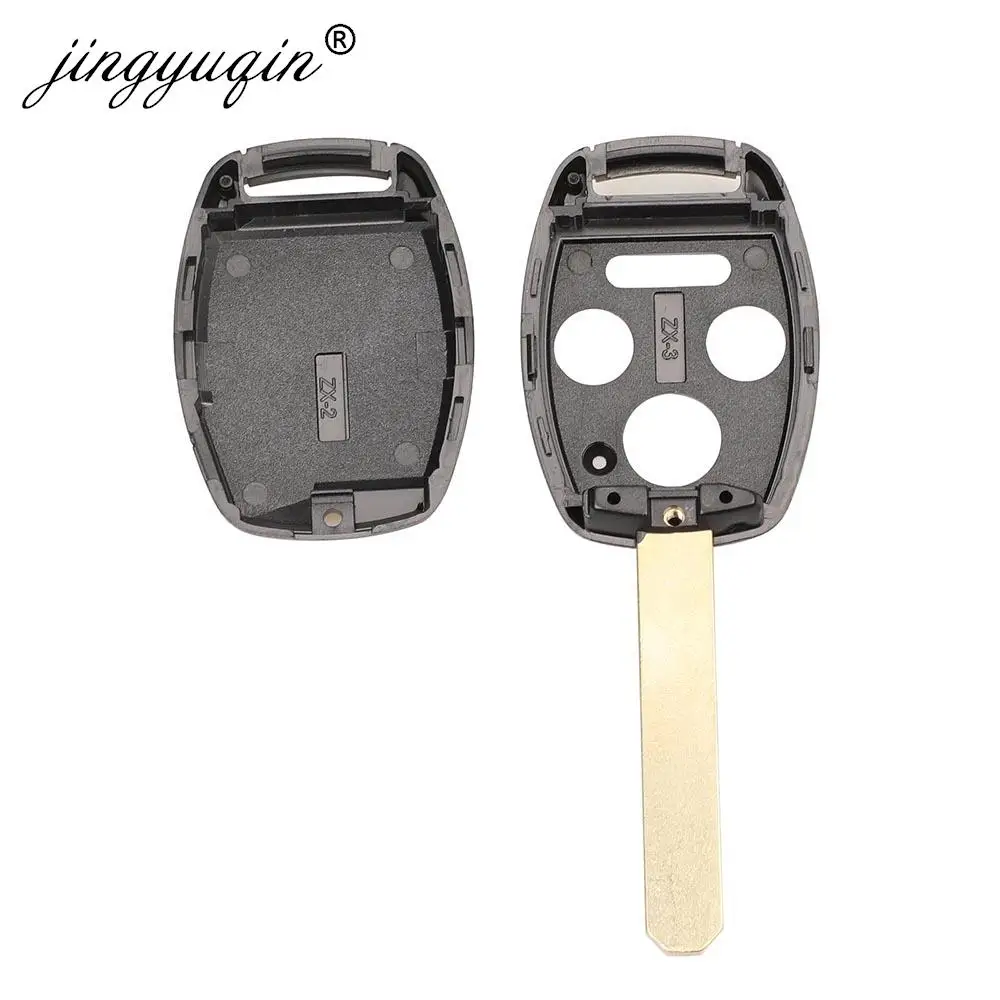 Jingyuqin 10 STKS/PARTIJ ONCUT BLADE 2/3/4 KNOPEN REMOTE SLEUTEL SHELL CASE FOB COVER VOOR HONDA NIEUWE FIT CRV CIVIC