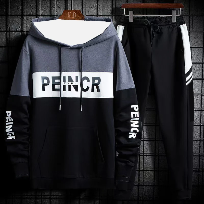 

2025Autumn/Winter Y2K Men's Sportswear Set with Letter Printed American Hoodie+Pants Men's Set Comfortable and Casual Streetwear