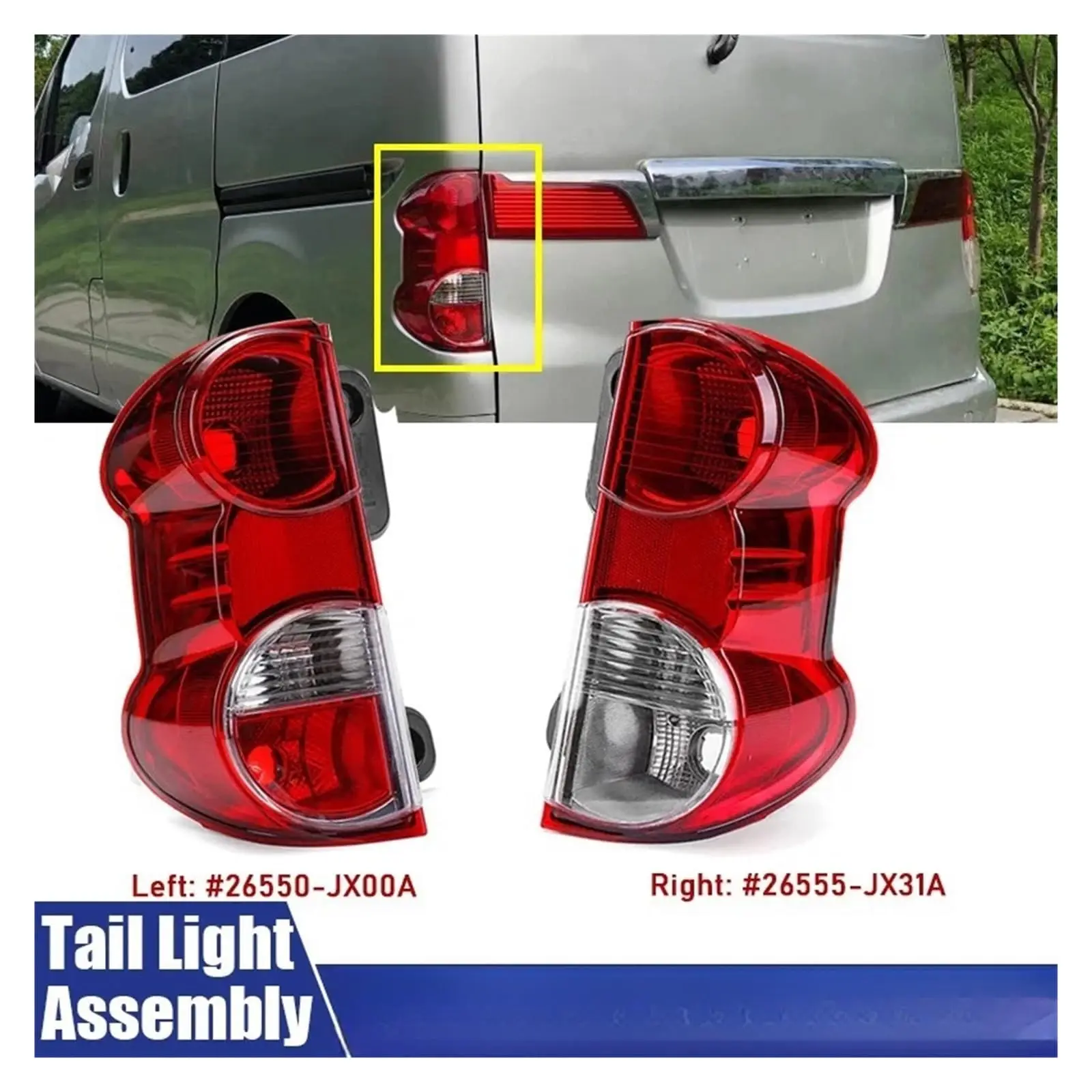 New Right Left Tail Lamp Fit For Nissan NV200 2009-2019 Rear Bumper Brake Signal Light Assembly Automobile Tail Light (No Bulb)
