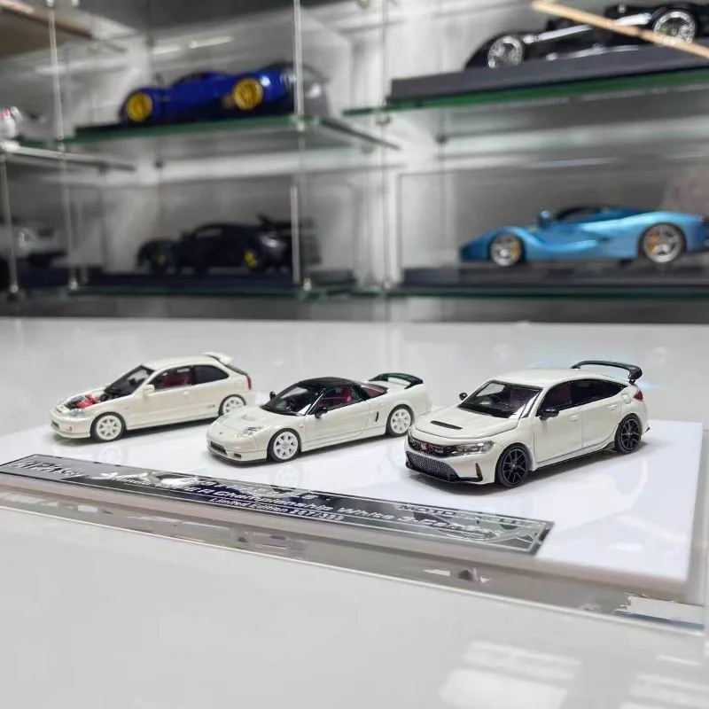 In Stock 1:64 2025 Foshan Exhibition Limited Edition EK9 NA2 FL5Three Car Set Alloy Car Model Die-Cast Static Car Model Creative