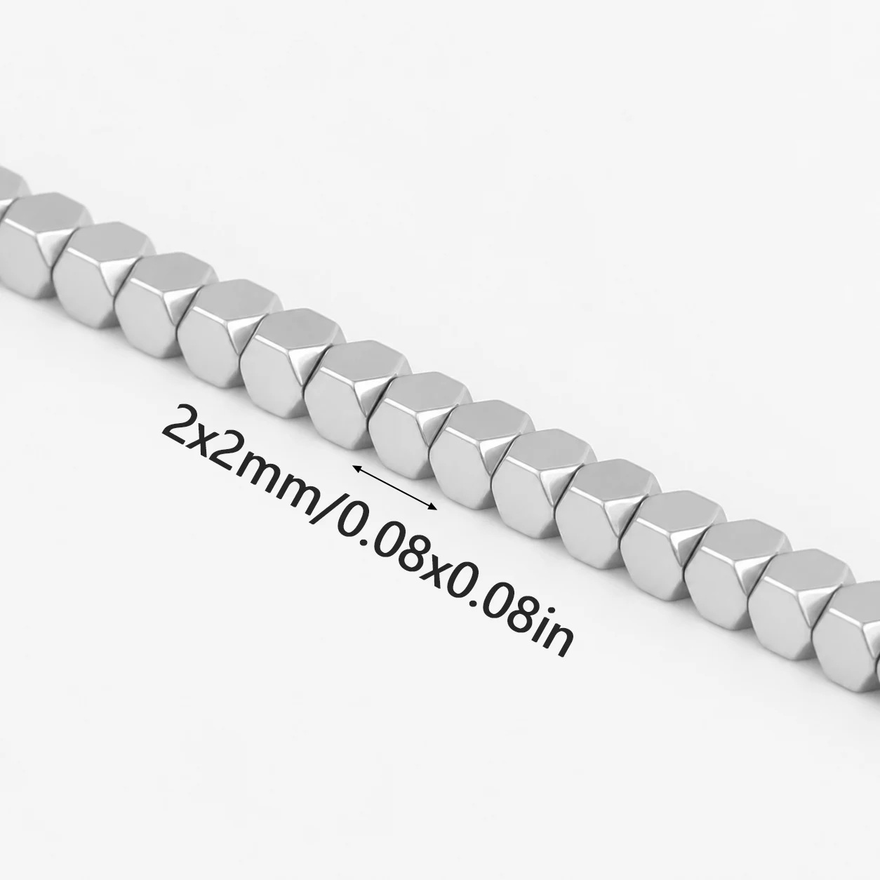 2mm 170/340Pcs White K Square Round Corner Hematite Loose Beads for Jewelry Making Bracelet Necklace Keychain DIY Accessories