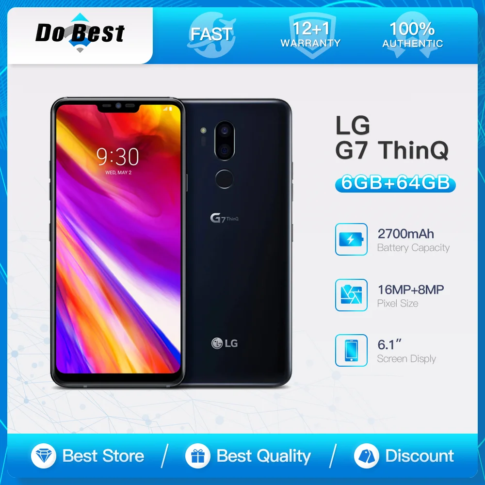 Original LG G7 ThinQ G710N G710VM 4G LTE Mobile Phone 6.1