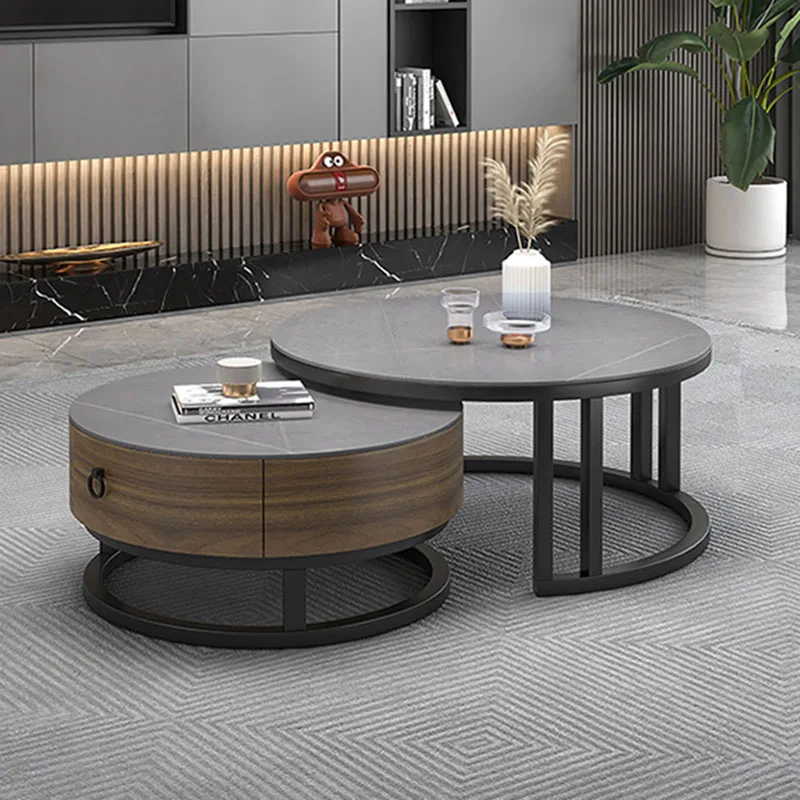 

Black Nordic Coffee Tables Round Luxury Hallway Tea Lounge Auxiliary Tables Design Tavolino Da Salotto Living Room Furniture