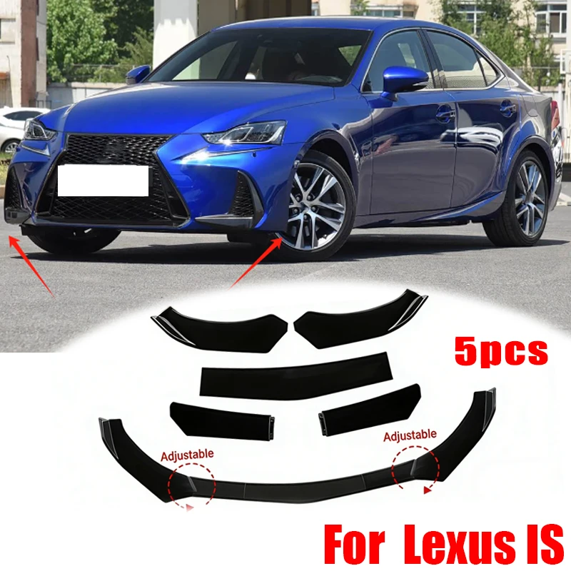 

5Pcs ABS Material Universal Car Front Bumper Separator Bumper Lip Body Kit Duck Lip Separator For Lexus IS Car Accessories