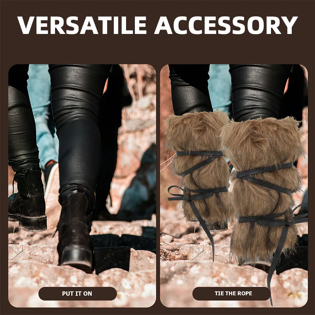 2 uds Bindai Legtaos estilo vikingo envolturas de pierna Retro accesorios de disfraz cálidos ajustables para hombres mujeres fiesta Medieval Rave invierno