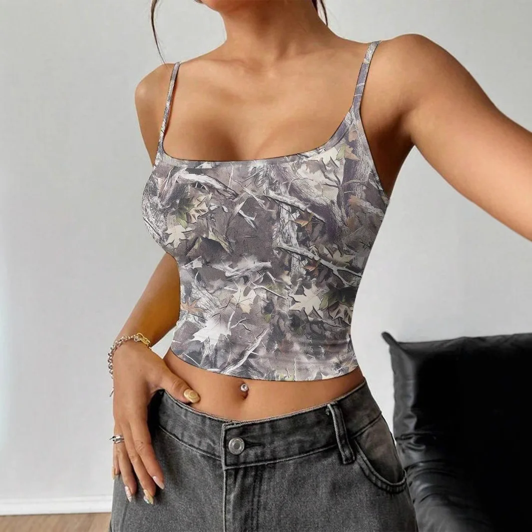 2025 Abbigliamento donna Top T-shirt da donna Canotta Canotta femminile senza spalline Top stampato senza spalline da donna Crop Top senza maniche
