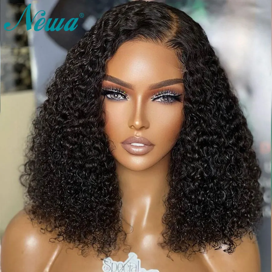 Short Curly Human Hair Wigs 13x6 HD Lace Frontal Wig Glueless Preplucked Human Wigs Ready To Go 13x6 Lace Front Human Hair Wigs image 2