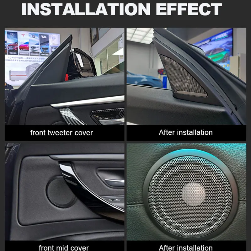 F34 3GT 3 Series Car Front Door Tweeter Music Modification Stainless Steel Sticker Decoration Original Upgrade Cover