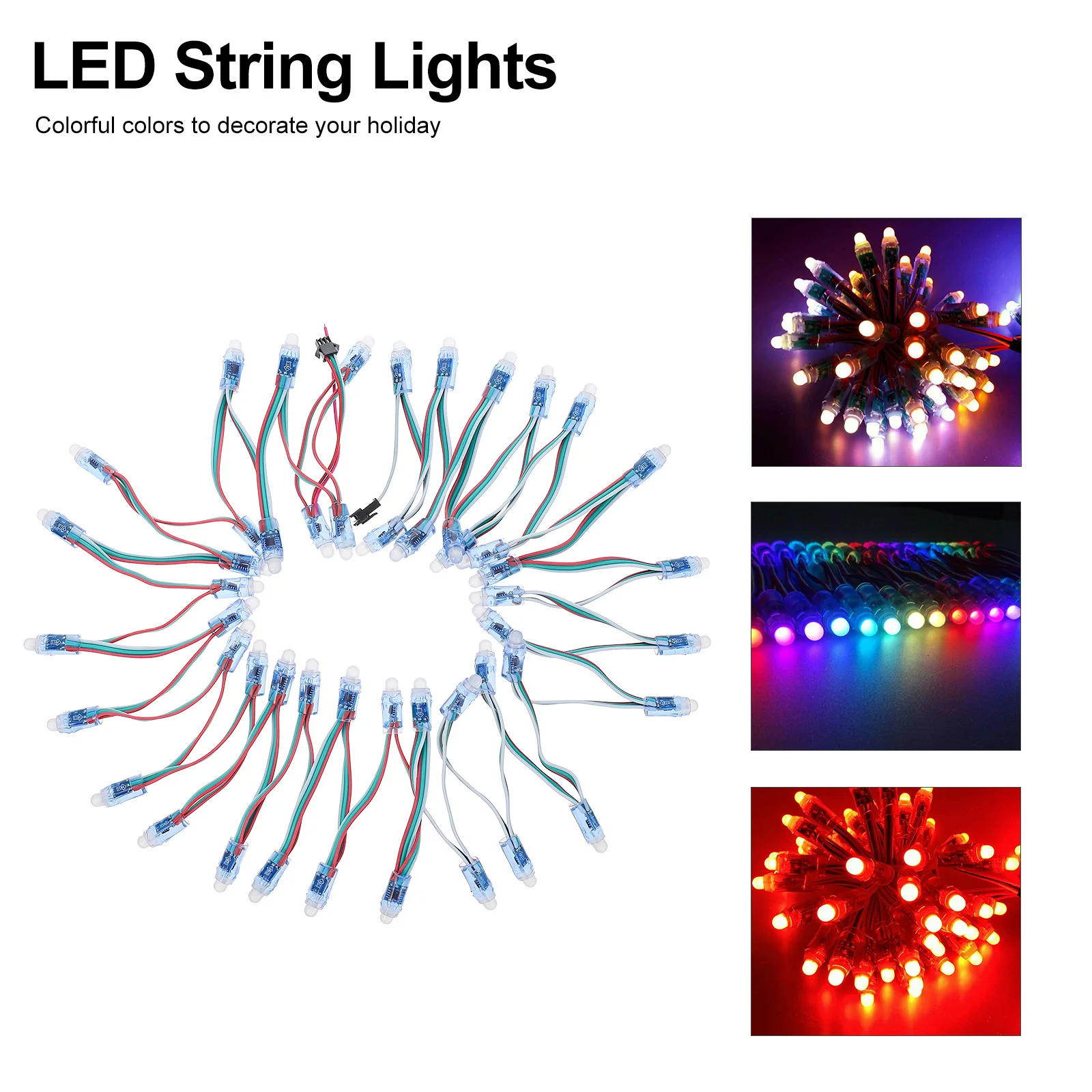1 set 1 Set Led Light String Waterproof Pixels Lamps For Outdoor Sign Display Decoration Rgb Lamp Accessory Party Holiday