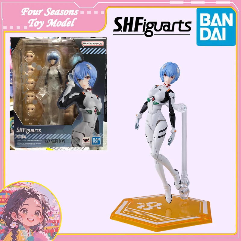 จัดส่งเร็ว ของแท้จาก Bandai อนิเมะ NEON GENESIS EVANGELION SHF โมเดลต้นฉบับของอาอานามิ เรย์ ของเล่นฟิกเกอร์แอคชั่น ของสะสม ของขวัญสำหรับเด็ก