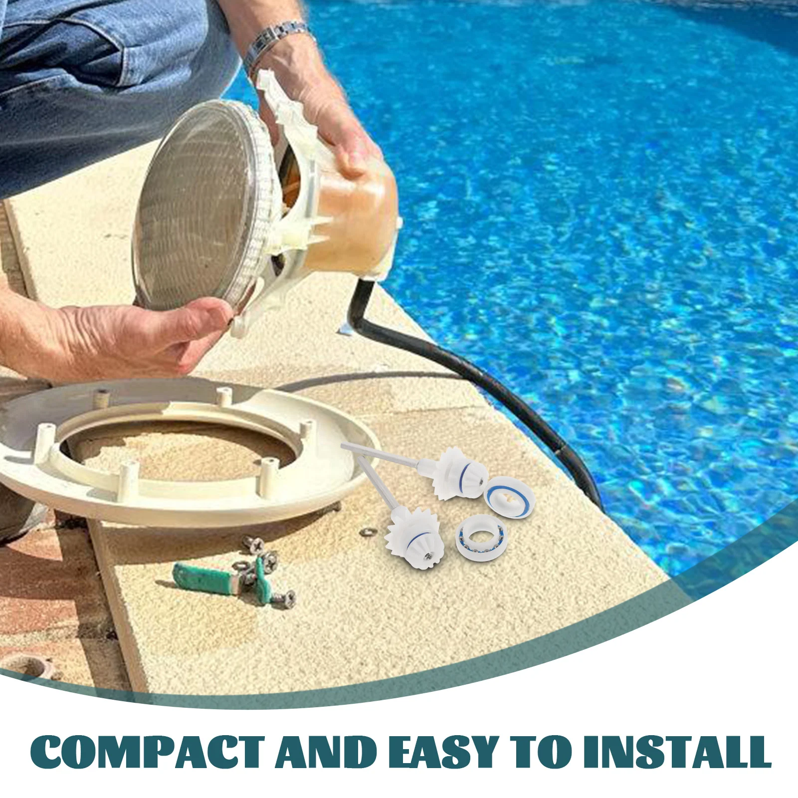 

Pool Cleaner Drive Shaft 1Set Stainless Steel ABS Wear-Resistant Universal Fit Multiple Models Replacement Part Wheel Bearing