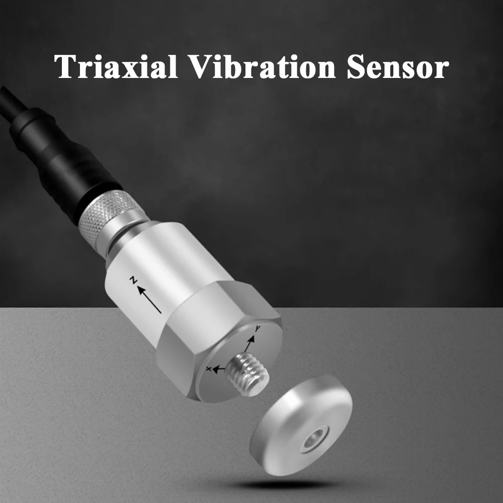 Vibration sensor three-axis acceleration temperature displacement vibration monitoring, water pump air compressor transmitter