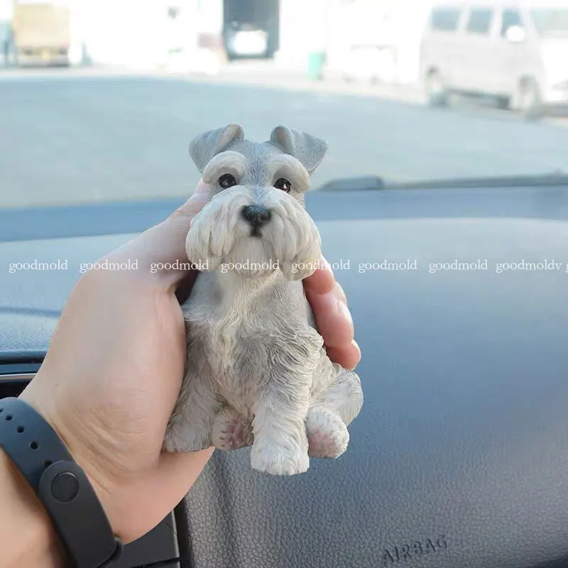 Imagem -04 - Molde para Cachorro Animal Schnauzer Husky Corgi Teddy Shiba Inu Pastor Cão de Estimação Molde de Gesso Bichon Frize Molde de Silicone