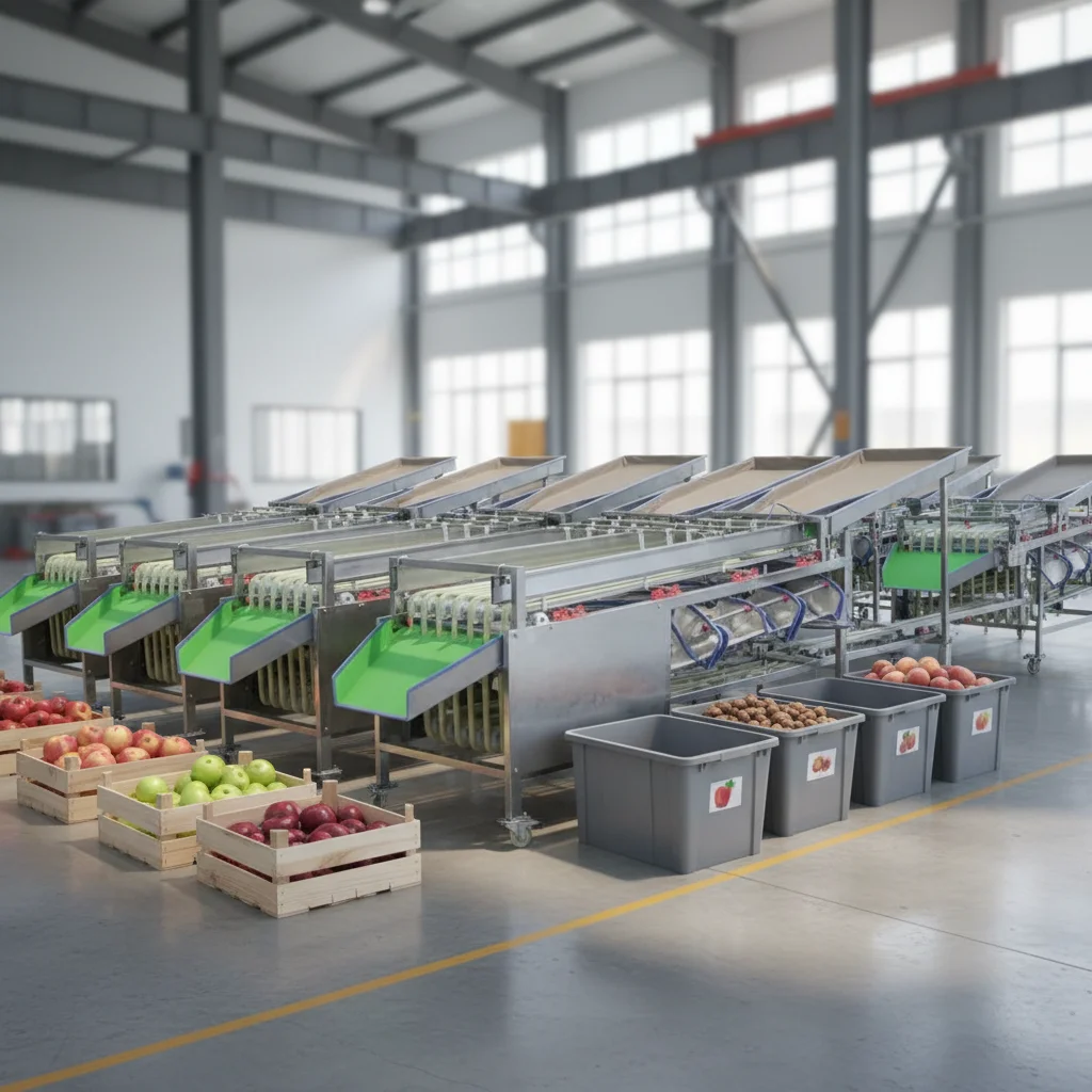 -kk Electric Automatic Apple Lemon Orange Sorter & Grading Machine with Motor 304 Stainless Steel 2000kg/h Capacity