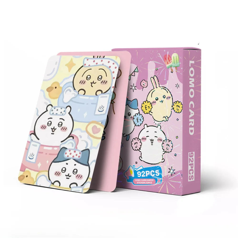 Set da 92 Pezzi Chiikawa Edizione da Collezione Kawaii ‌ Photocards Lomo Cards Hachiware Usagi - Carte fotografiche con immagine classica per la collezione dei fan