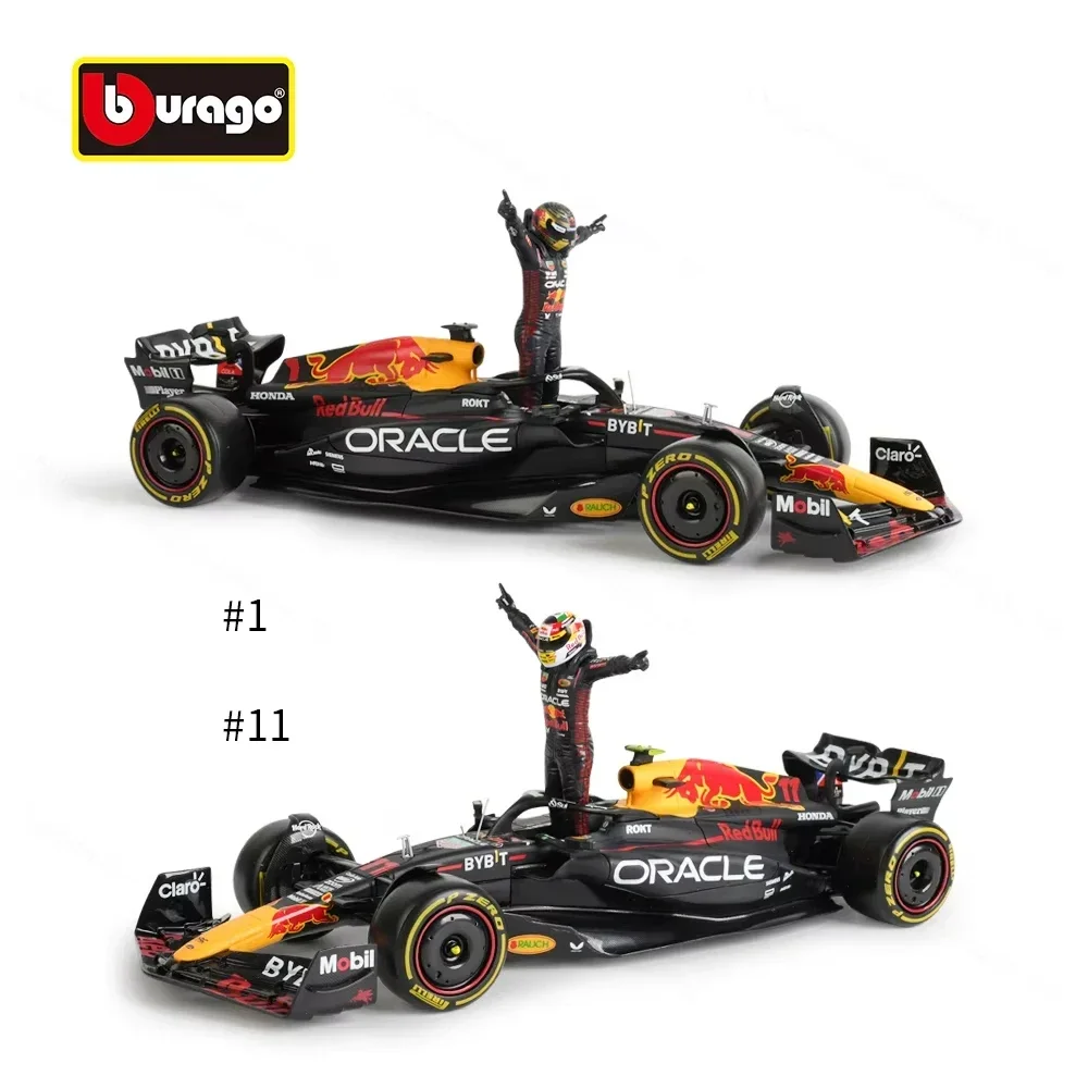 Bburago 1:24 F1 Oracle RB19 RedBull 1 Max Verstappen 11 Perez DriverรูปDie Castรถยนต์รุ่นของเล่นคอลเลกชันของขวัญ