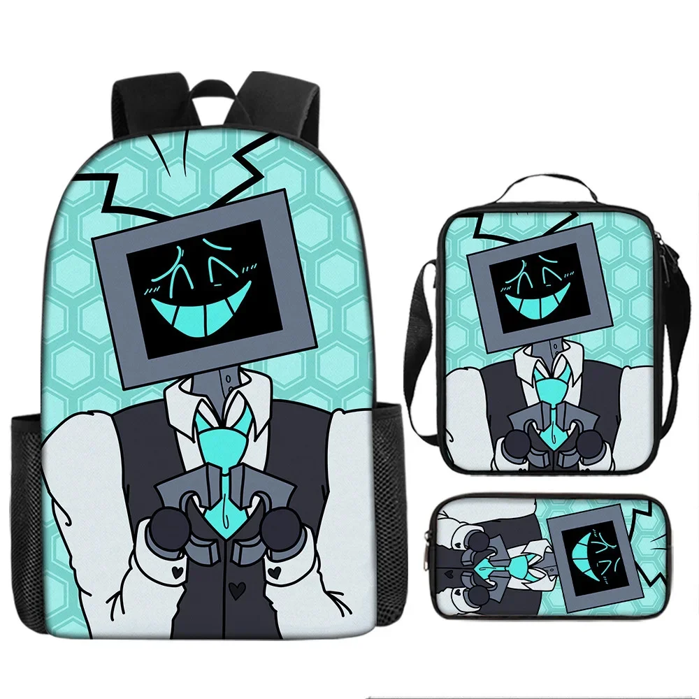 Skibidi-Mochila Sanitária Anime Dos Desenhos Animados para Criança, Mochila Impressa TV Speakerman, Bolsa de Ombro Escolar de Grande Capacidade,