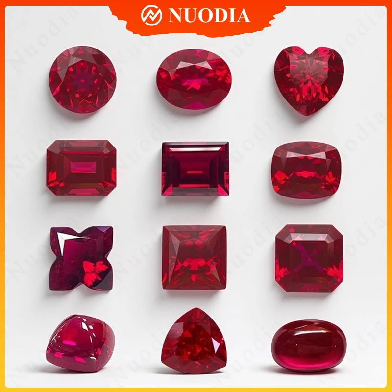 Lab Grown Ruby Round/Pear/Emerald/Oval/Princess/Heart/Cushion/Asscher/Marquise Cut Pigeon Blood red Selectable AGL Certificate