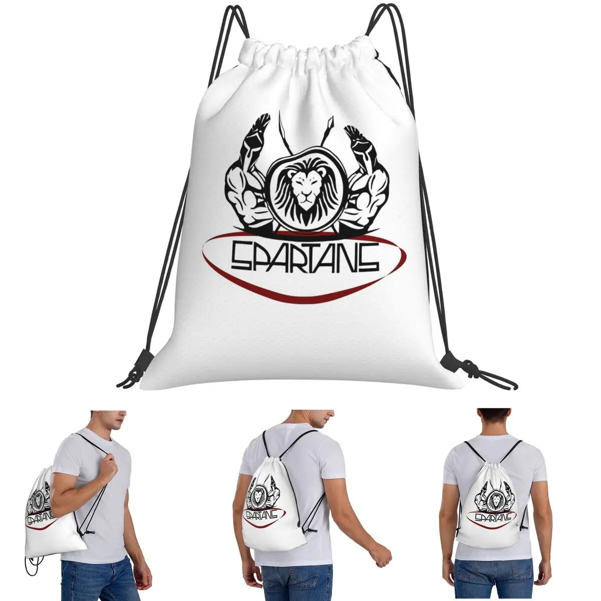 

Spartans Warriors Backpacks Portable Drawstring Bags Storage Bag Book Bags for Man Woman School
