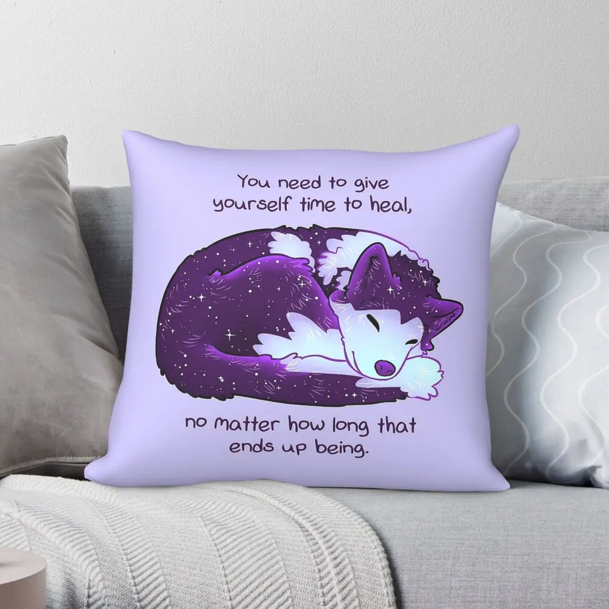 You Need To Give Yourself Time To Heal Square Pillowcase Polyester Linen Velvet Pattern Zip Decor Throw Pillow Case Room