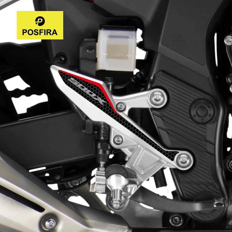 POSFIRA Motorcycle Footrest Panel Sticker Vinyl Decals for Honda CB500X CB 500X 500 X 2017-2023 2022 2021 2020 2019 Accessories