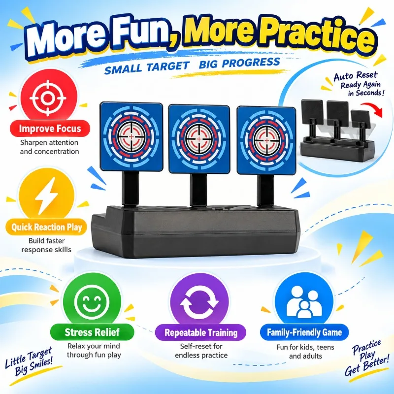 Reusable Vertical Mechanical Game Target with Quick Reset Function Indoor & Outdoor Hobby Training Parts