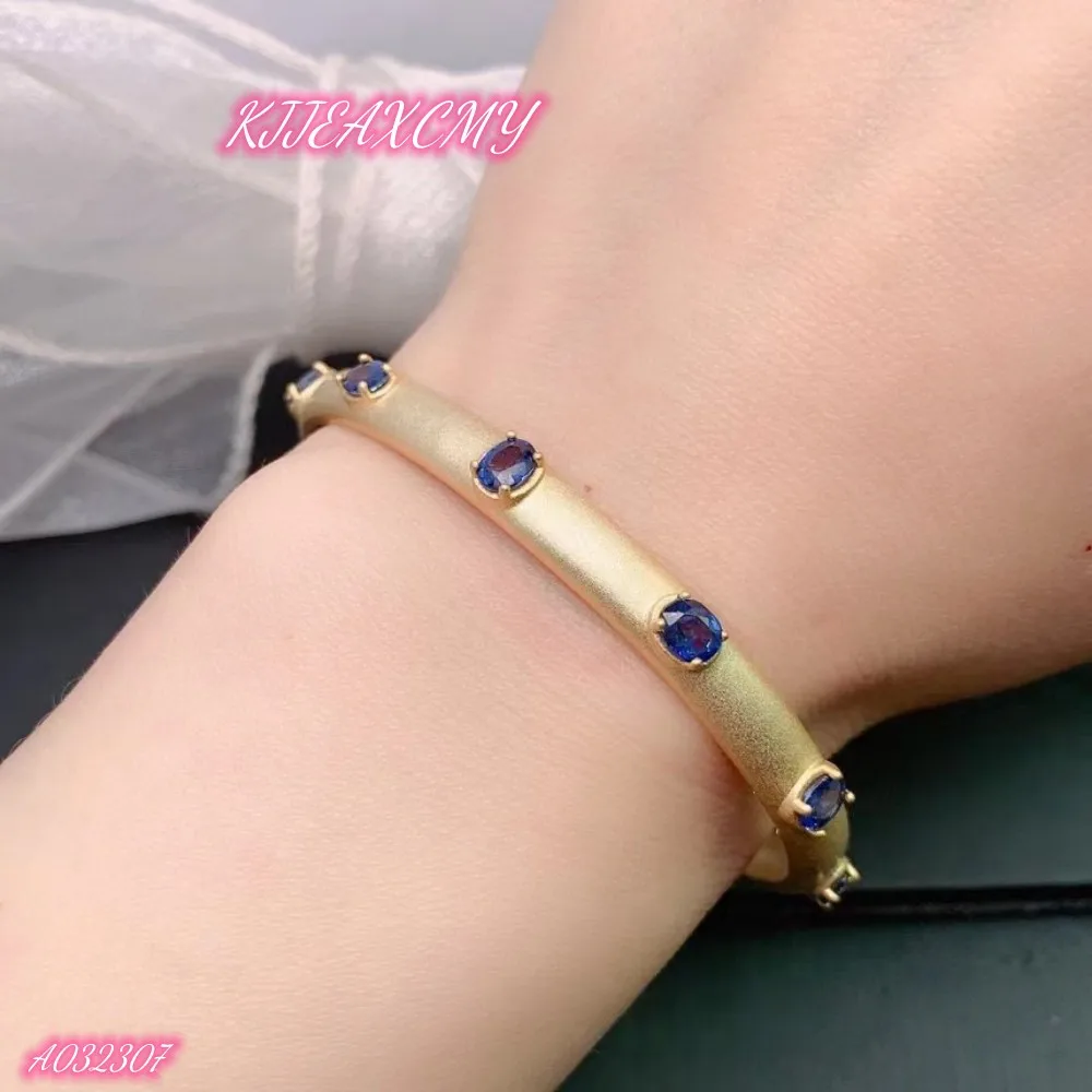 

KJJEAXCMY Brand Boutique Jewelry 925 Sterling Silver Natural Sapphire Women's Bracelet Opening