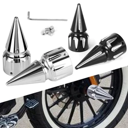 Motorcycle CNC Front Axle Nut Cover Cap Aluminum Black For Harley Sportster XL XG Touring FLHT FLHR FLTRX Dyna VRSC Softail