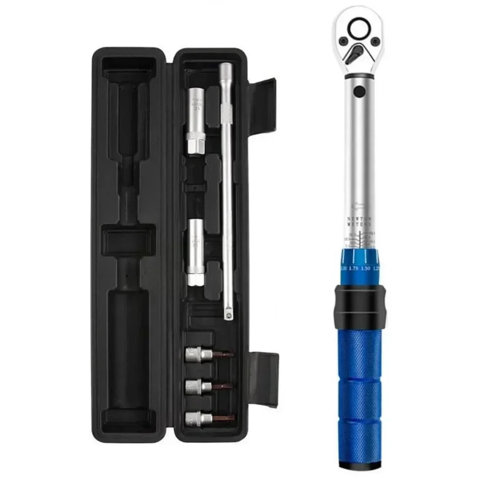 

Набор динамометрических ключей из хромованадиевой стали, адаптер 3/8 дюйма и 6-дюймовый удлинитель для использования в различных проектах