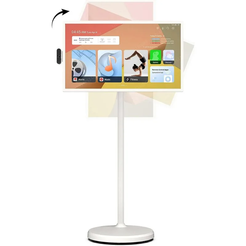 32 Inch Movable Stand Touch Screen Tablet PC Android 12 WiFi 6 Built-in Battery With 4K Camera Remote Control