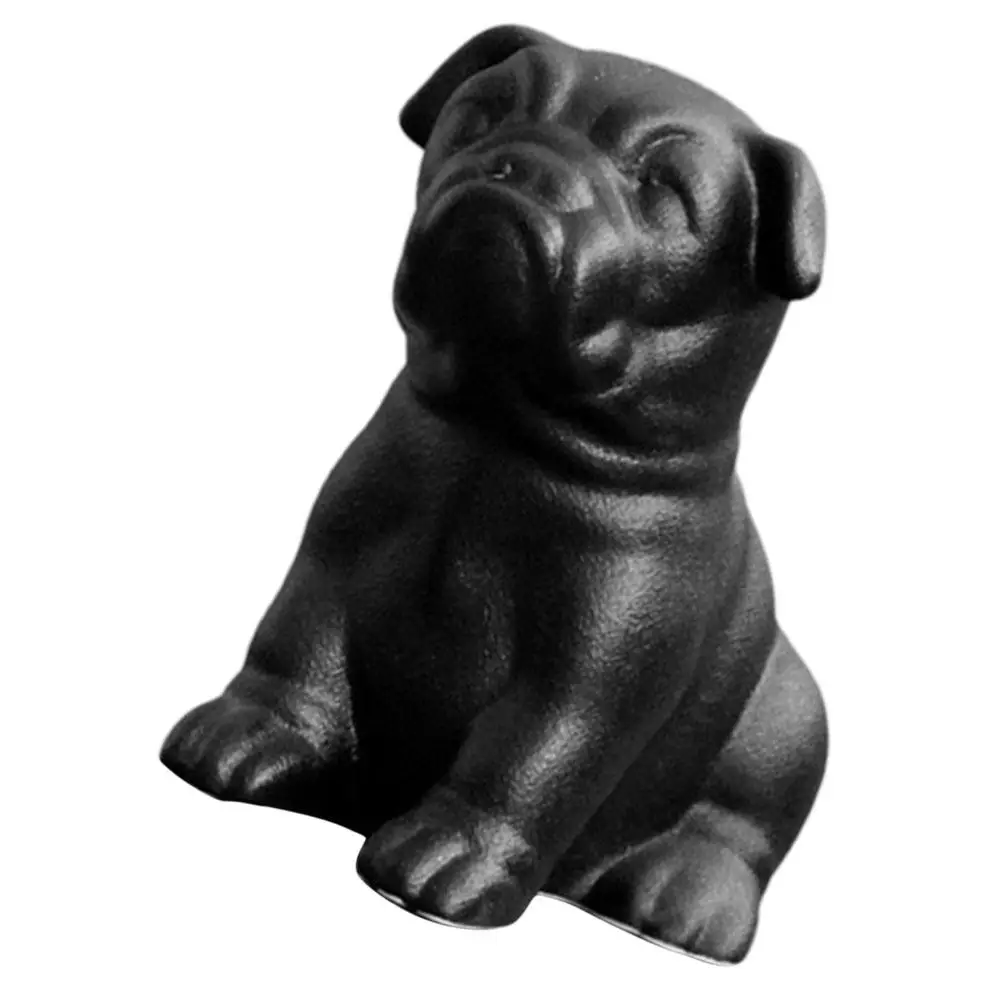 Black Matte Ceramic Dog Statue Exquisite Delicate Design Breaks Dull Space Style Decor for Living Room Bedroom Office Tabletop