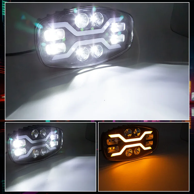 9-Inch square Oka roof light off-road vehicle spotlight modified car light Russian model
