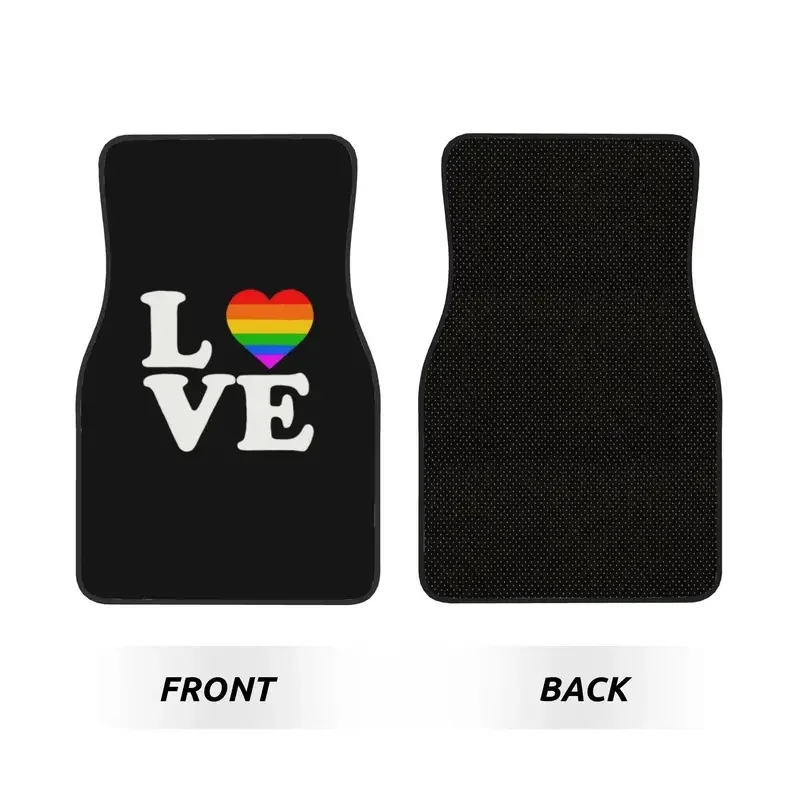 Rainbow Equality Love 4PCS Car Floor Mats Set Universal Front Rear Foot Mats Gay Pride LGBT Car Interior Floor Protection Mat