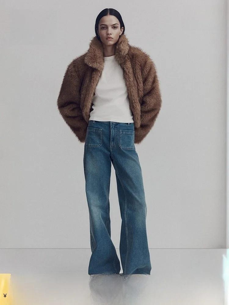 

Джинсы с высокой талией и широкими штанинами, осеннее новое поступление, женские модные джинсы H&M, хлопок, полиэстер, спандекс, облегающие молодежные женские джинсы