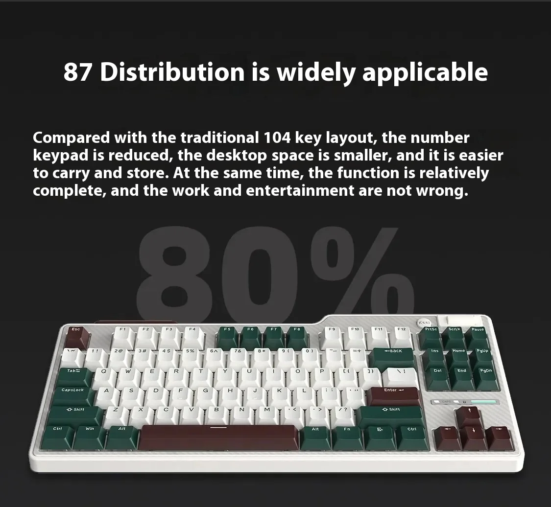 Kzzi K87 Max Mechanical Keyboard Wireless Bluetooth Three Mode Hot Swap Gasket Rgb Electronic Sports Game Keyboard Custom Gifts