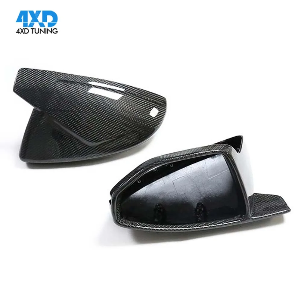 

For Audi A6 A7 A8 C8 E-tron 2019 - UP Only LHD 2Pcs Carbon Fiber M Look OX Horns Style Rearview Mirror Cover Caps 2021 2022