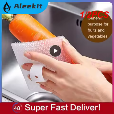 1/2PCS Fruit And Vegetable Brush Silicone Pot Dishes Cleaning Multifunctional Potato Carrot Brush Easy Clean Kitchen Tools