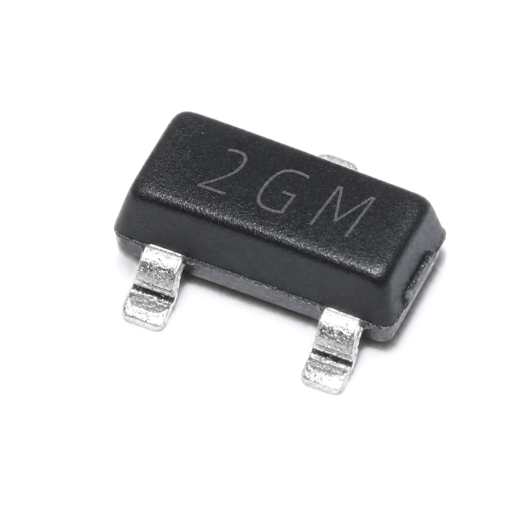 (100 pcs) MMBTA56 SOT-23 (Marking 2GM) - PNP General Purpose Amplifier Transistor 80V 500mA 300mW 50MHz ```