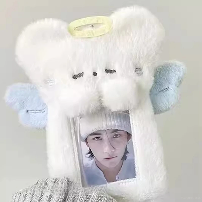 INS Kpop Photocard Holder Plush Idol Photo Card Case Kawaii Trading Card Holder Sleeves Photo Card Packaging Supplies 아이돌 포카